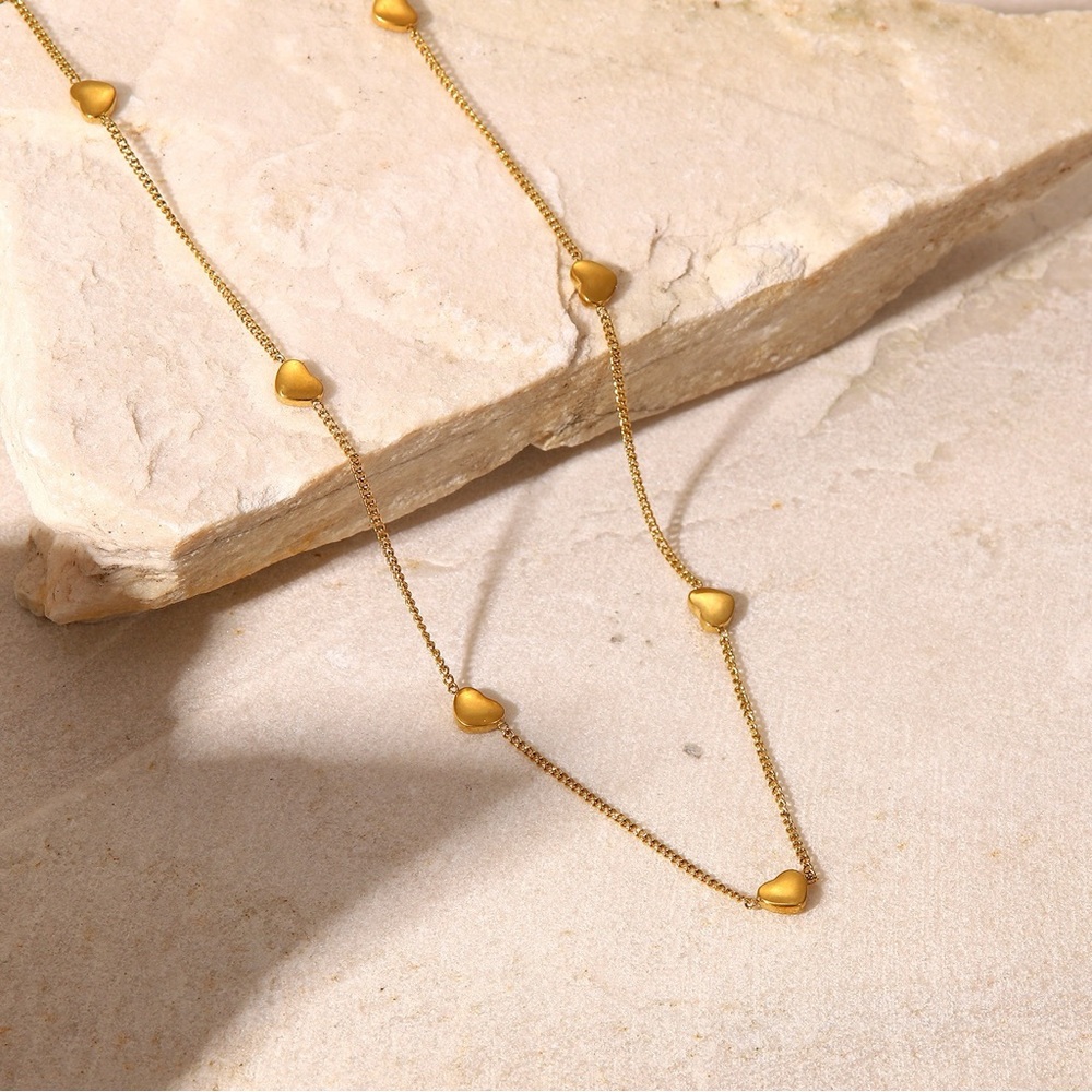 18K Gold Puffy Heart Necklace*Dainty Necklace*Minimalist Necklace*Waterproof